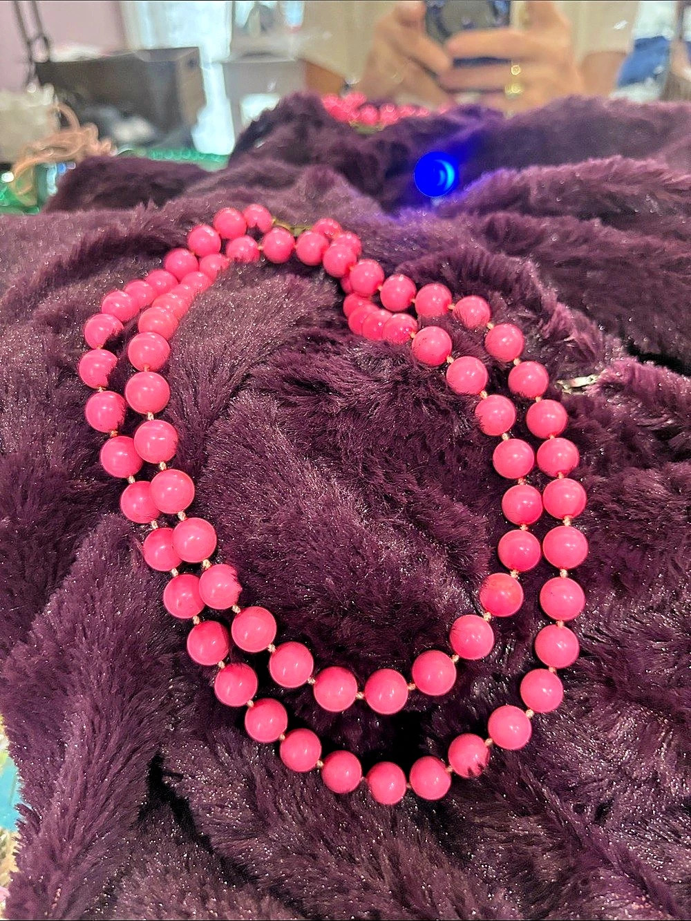 Pink Beaded Statement Necklace